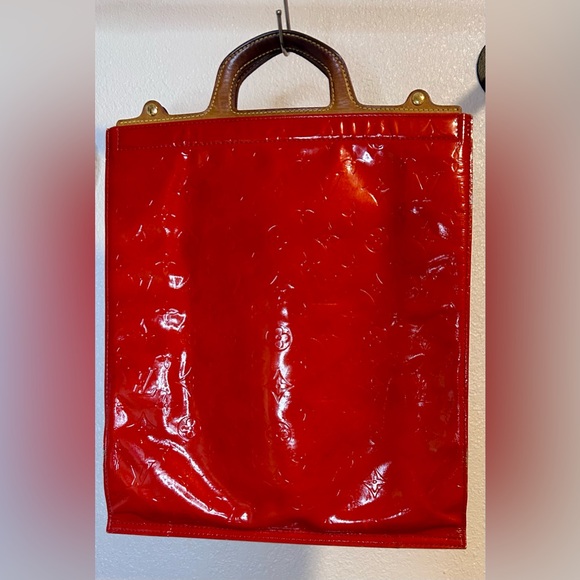 Vintage LOUIS VUITTON Vernis Leather Stanton Tote Bag Rouge - Picture 5 of 14